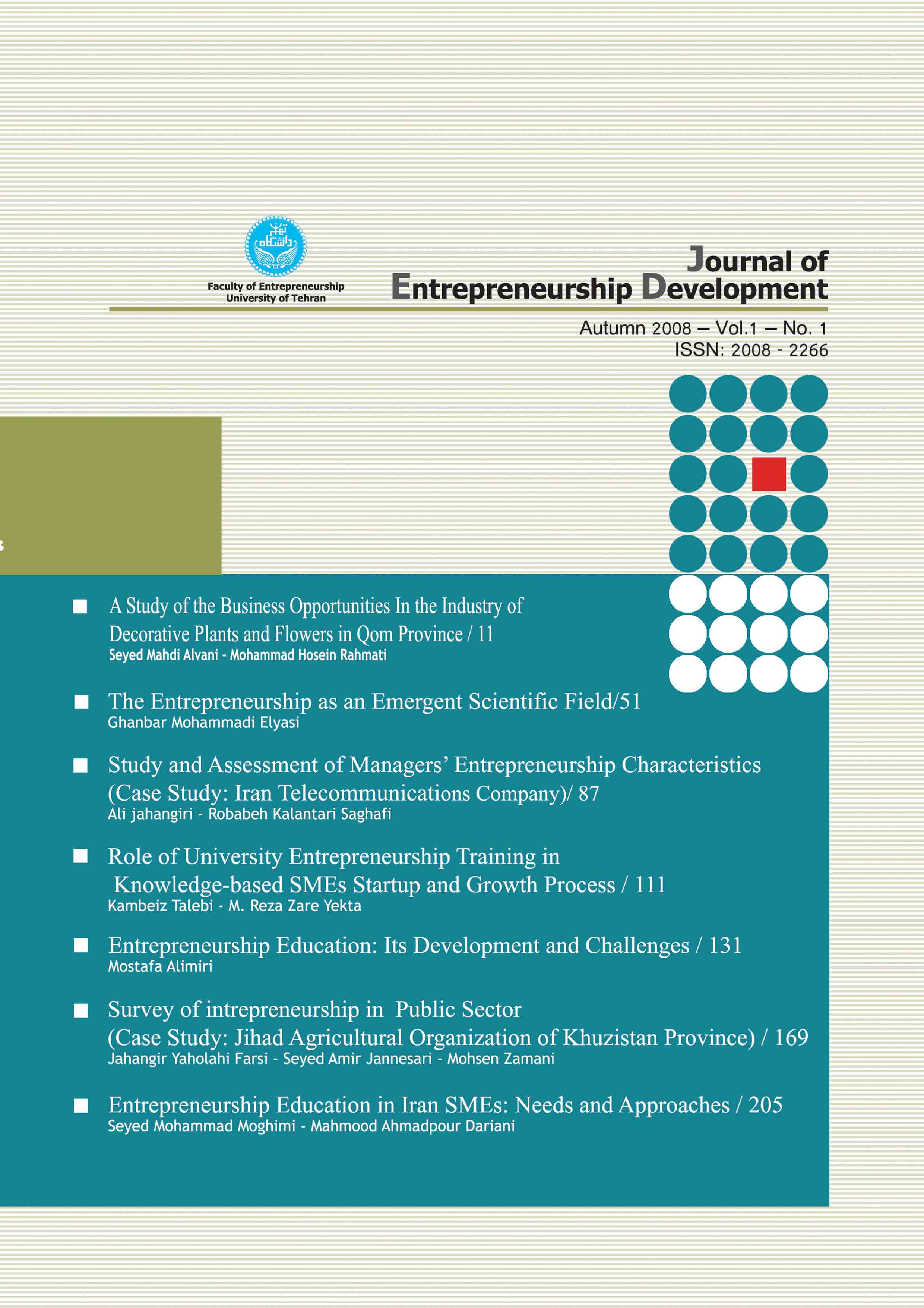 JOURNAL OF ENTREPRENEURSHIP DEVELOPMENT